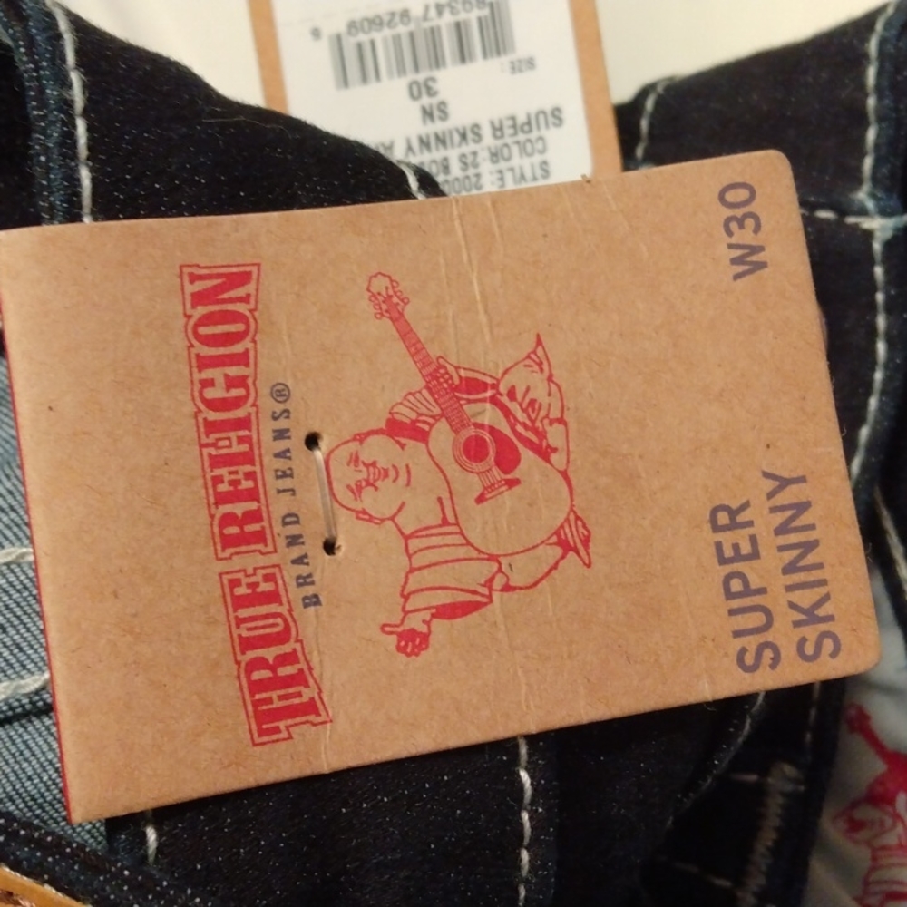 True Religion Black Ankle Skinny Jeans Size 30 NWT - Picture 7 of 7
